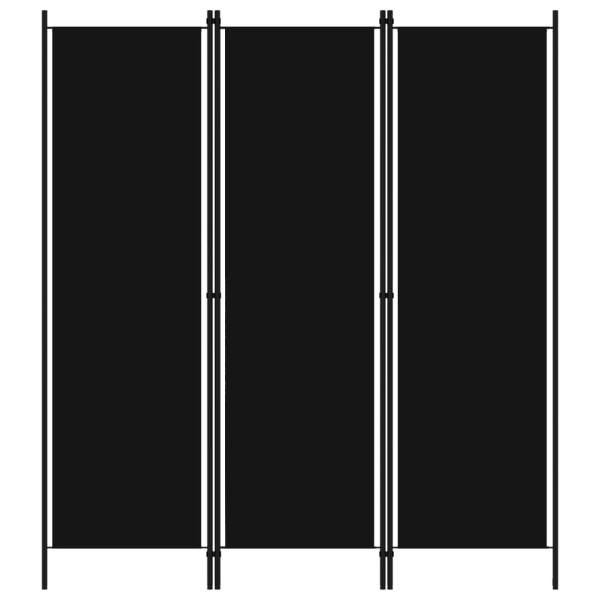 Biombo divisor de 3 paneles negro 150x180 cm