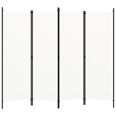 Biombo divisor de 4 paneles blanco 200x180 cm
