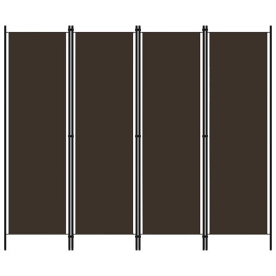 Biombo divisor de 4 paneles marrón 200x180 cm