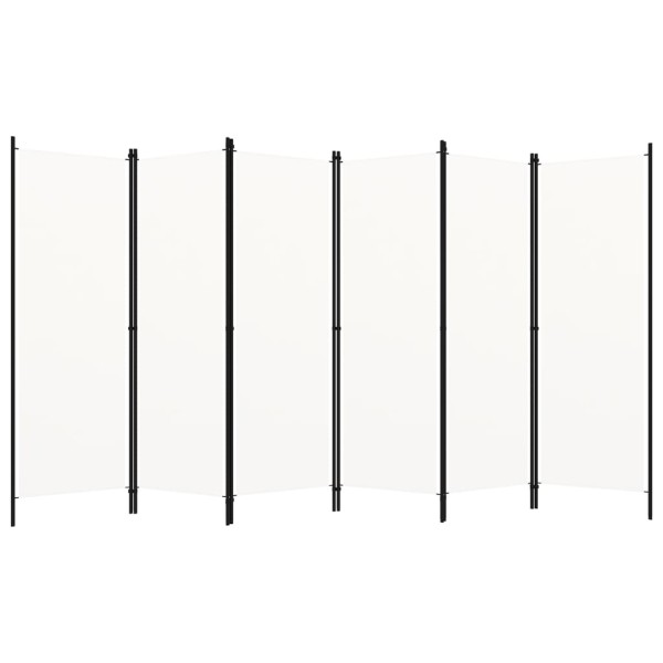 Biombo divisor de 6 paneles blanco 300x180 cm
