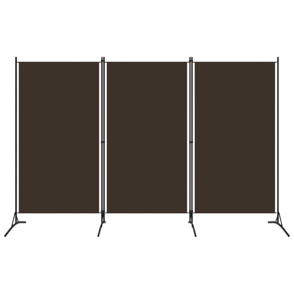 Biombo divisor de 3 paneles marrón 260x180 cm