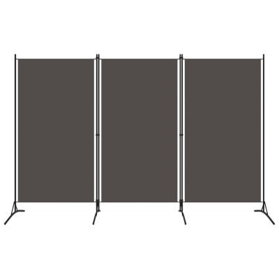 Biombo divisor de 3 paneles gris antracita 260x180 cm