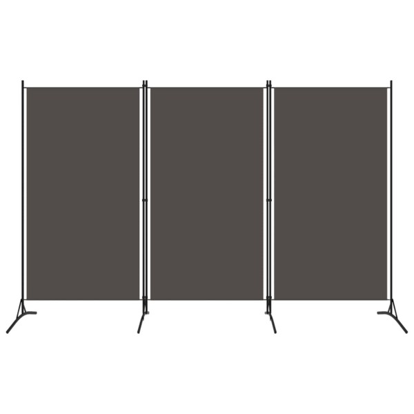 Biombo divisor de 3 paneles gris antracita 260x180 cm
