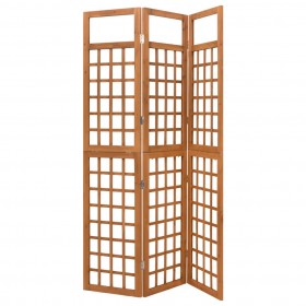 Biombo/Enrejado de 3 paneles madera maciza de abeto 121x180,5 cm
