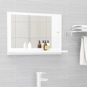 Espejo de baño madera contrachapada blanco 60x10,5x37 cm
