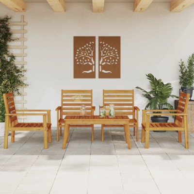 Juego de muebles de jardín 5 pzas madera maciza de acacia