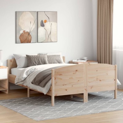 Estructura de cama sin colchón madera de pino blanca 140x200 cm