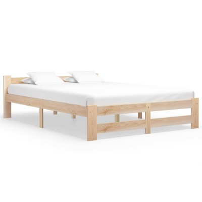 Estructura de cama sin colchón madera maciza de pino 160x200 cm