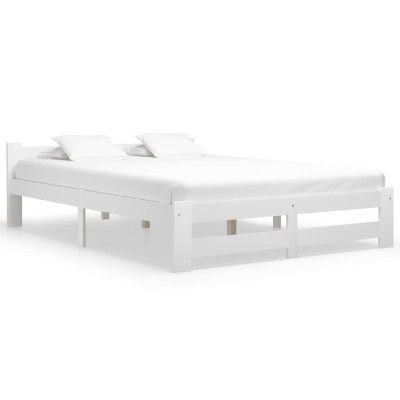 Estructura de cama sin colchón madera de pino blanco 140x200 cm