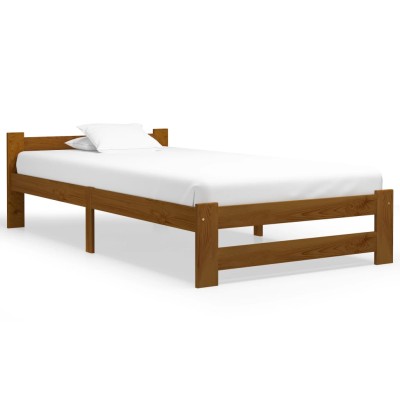 Estructura cama sin colchón madera pino marrón miel 90x200 cm