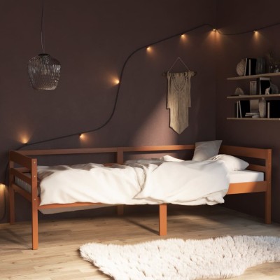 Estructura cama sin colchón madera pino marrón miel 90x200 cm