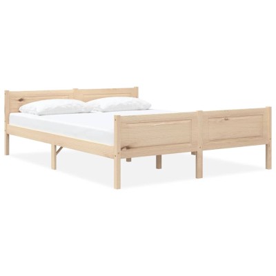 Estructura de cama sin colchón madera maciza de pino 160x200 cm
