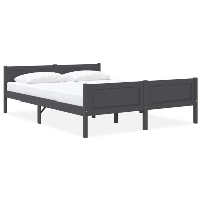 Estructura de cama sin colchón madera de pino gris 140x200 cm