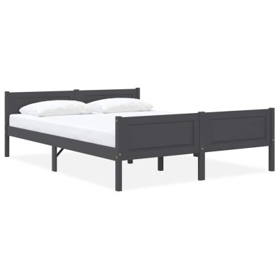 Estructura de cama sin colchón madera de pino gris 160x200 cm