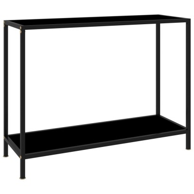 Mesa de consola negro vidrio templado 100x35x75 cm