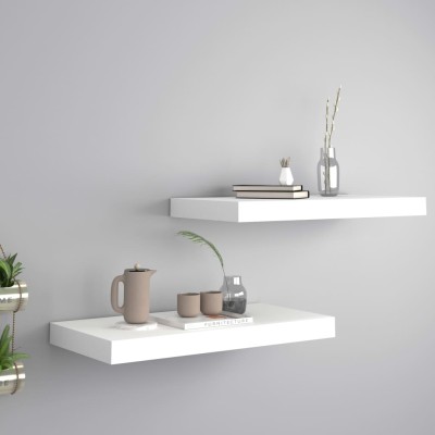 Estantes flotantes de pared 2 uds MDF blanco 50x23x3,8 cm