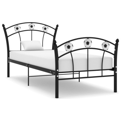 Estructura de cama sin colchón metal negro 90x200 cm