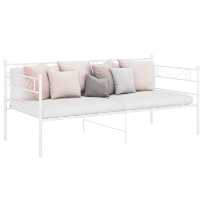 Estructura de sofá cama sin colchón metal blanco 90x200 cm