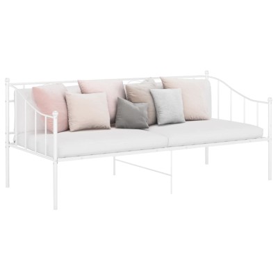 Estructura de sofá cama sin colchón metal blanco 90x200 cm