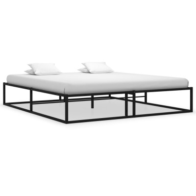 Estructura de cama sin colchón metal negro 200x200 cm
