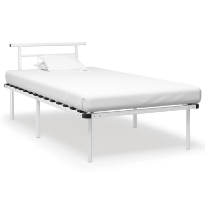 Estructura de cama sin colchón metal blanco 100x200 cm