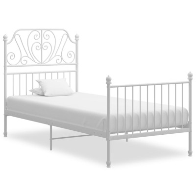 Estructura de cama sin colchón metal blanco 90x200 cm