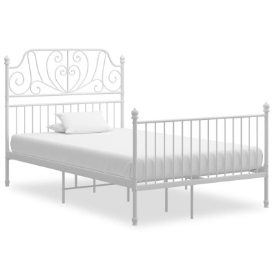 Estructura de cama sin colchón metal blanco 120x200 cm