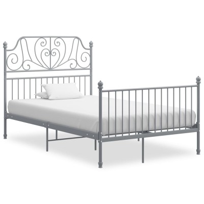 Estructura de cama sin colchón metal gris 120x200 cm