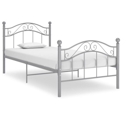 Estructura de cama sin colchón metal gris 90x200 cm
