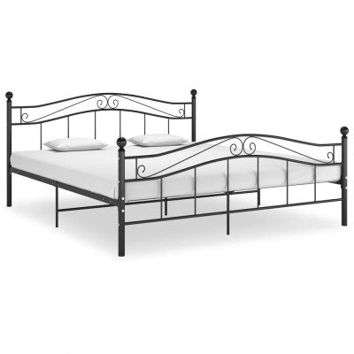 Estructura de cama sin colchón metal negro 140x200 cm
