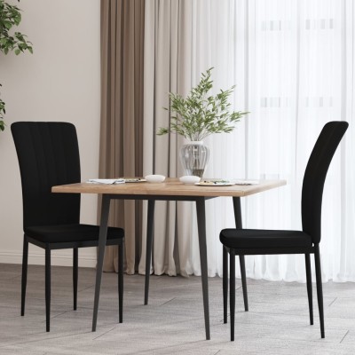 Sillas de comedor 2 unidades terciopelo negro