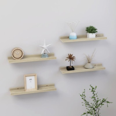Estantes de pared 4 unidades roble Sonoma 40x9x3 cm