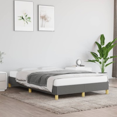 Estructura de cama sin colchón tela gris oscuro 120x190 cm