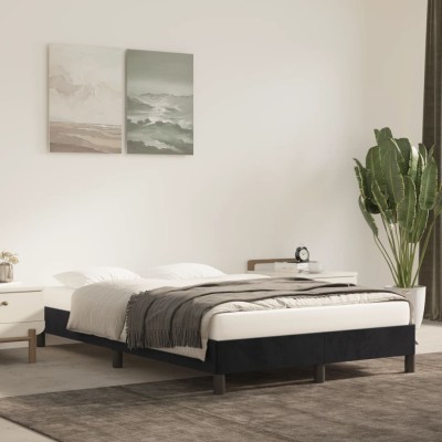 Estructura de cama sin colchón terciopelo negro 120x190 cm