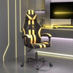 Silla gaming cuero sintético negro y dorado