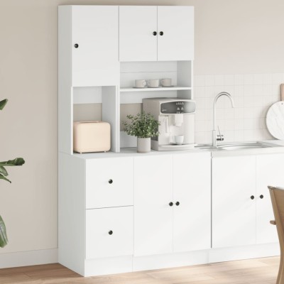 Mueble de cocina madera de ingeniería blanco 95x50x180 cm