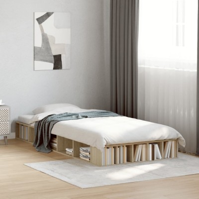 Estructura de cama madera de ingeniería roble Sonoma 90x190 cm