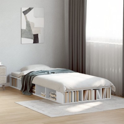 Estructura de cama madera de ingeniería blanca 75x190 cm