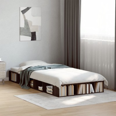 Estructura de cama madera de ingeniería roble marrón 75x190 cm
