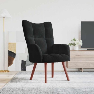 Sillón de relax de terciopelo negro