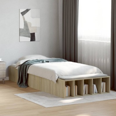 Estructura de cama madera de ingeniería roble Sonoma 75x190 cm