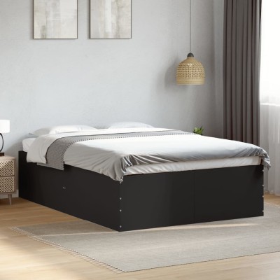 Estructura de cama madera de ingeniería negra 120x200 cm