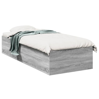 Estructura de cama madera de ingeniería gris Sonoma 90x200 cm