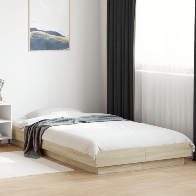 Estructura de cama madera de ingeniería roble Sonoma 90x190 cm