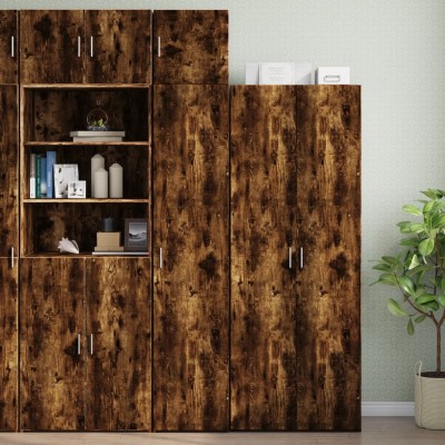 Armario estrecho madera ingeniería roble ahumado 40x42,5x225 cm