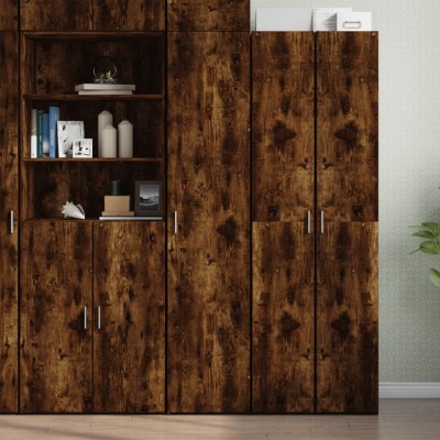 Aparador de madera de ingeniería roble ahumado 40x42,5x185 cm