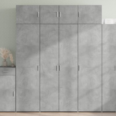 Aparador de madera de ingeniería gris hormigón 80x42,5x185 cm