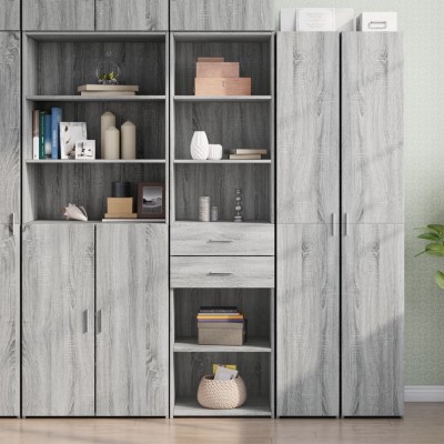 Aparador de madera de ingeniería gris Sonoma 50x42,5x185 cm