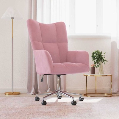 Sillón de relax de terciopelo rosa