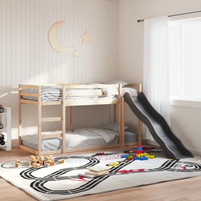 Litera con tobogán y escalera madera maciza de pino 80x200 cm
